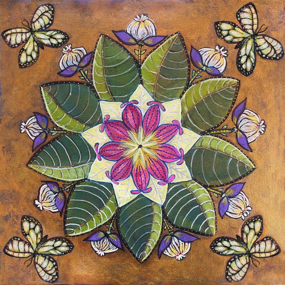 SOLD Nine-Pointed Mandala Original 20x20 Acrylic
