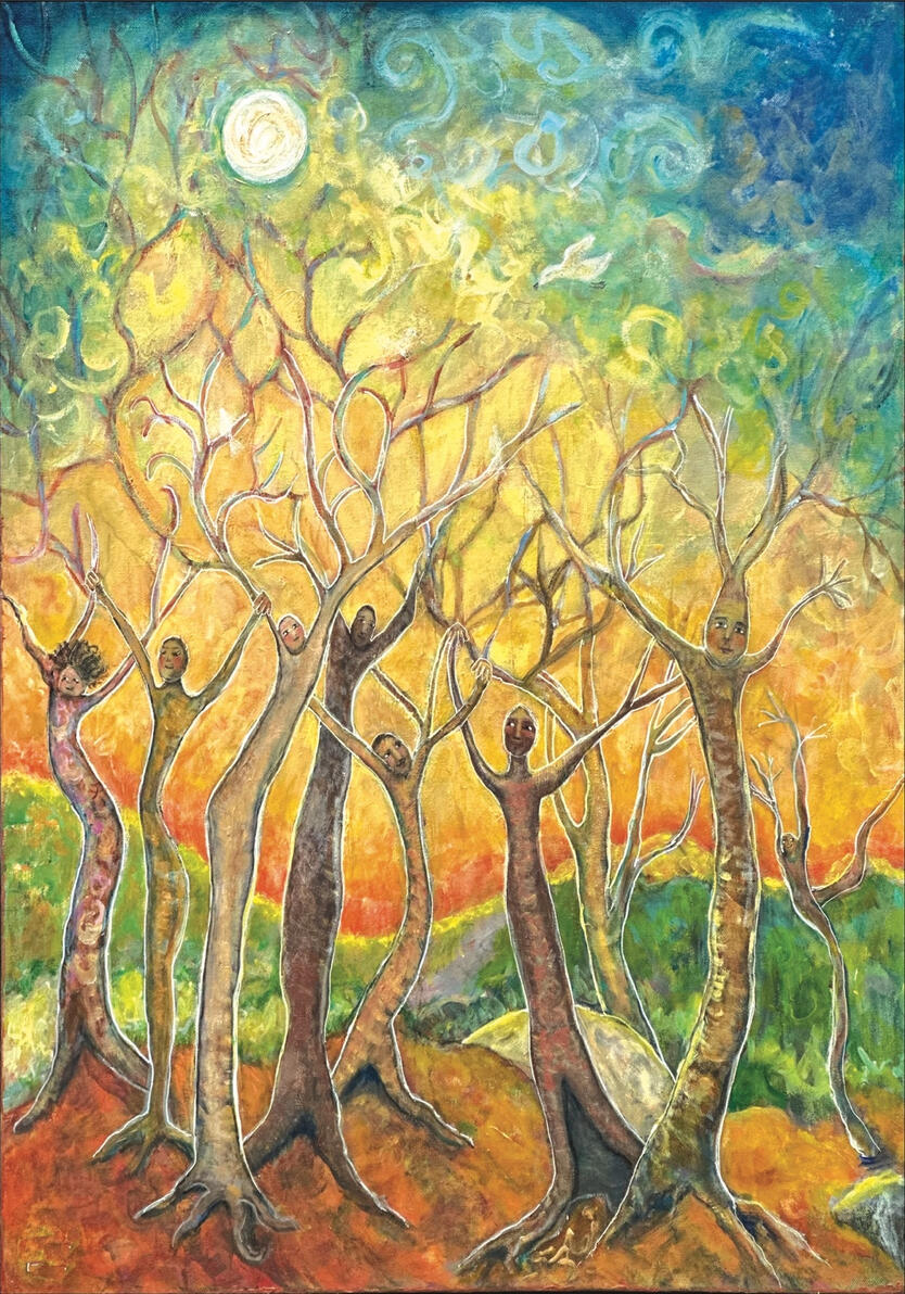 SOLD Dancing Trees 1 Original 24x30 Acrylic