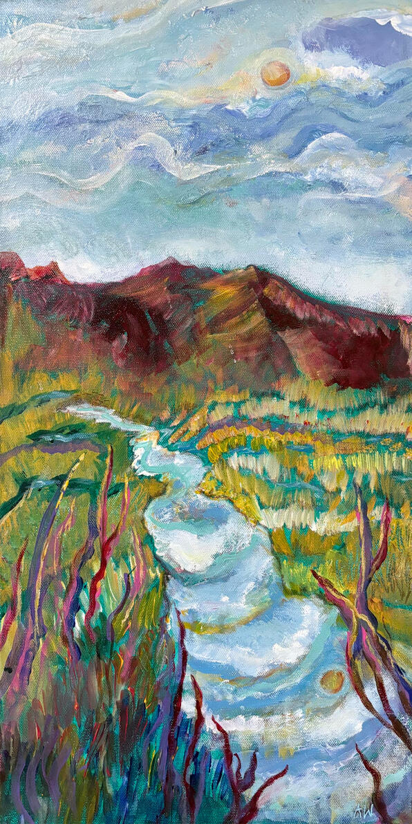 Flow | $400 Original 24x12 Acrylic | Gallery-wrapped, no frame required