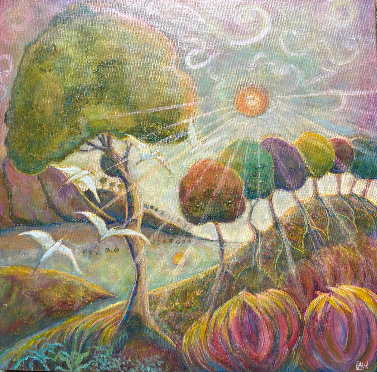 SOLD Into the Sun 20x20 Acrylic